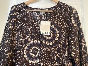 ichi Shirt Dresses Moorish Moroccan Design Light Weight Sz M EU-36